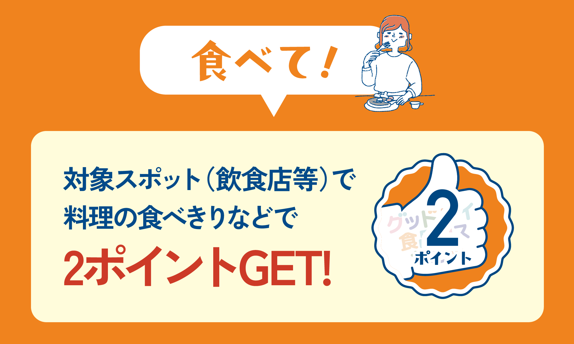 買って、食べて、参加して、ポイントゲット！